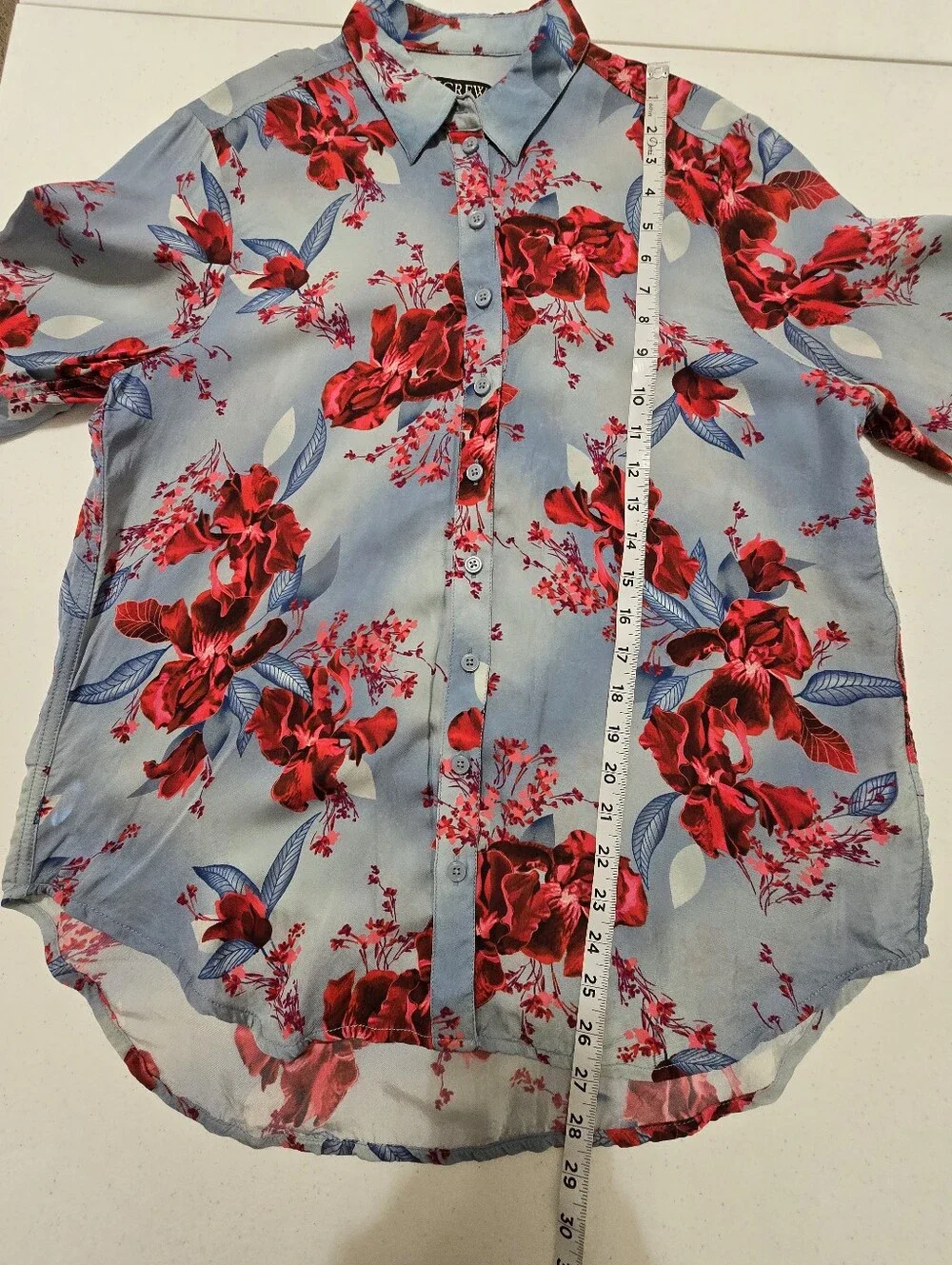 J. Crew Drapey Relaxed Fit Button Down Floral Viscose Twill Blouse Womens Medium